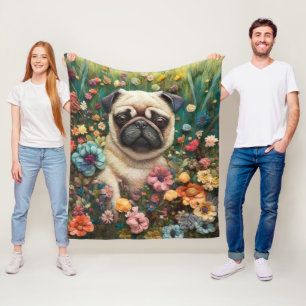 Cobertor De Velo Jardim do Petal Pug: Um Feltro de Agulha Sonhador