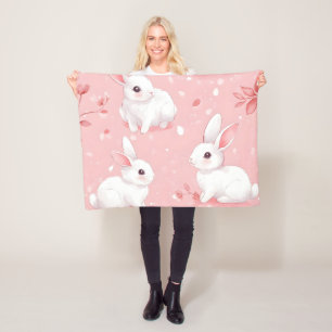 Cobertor De Velo Jardim Floral do Bunny Rosa