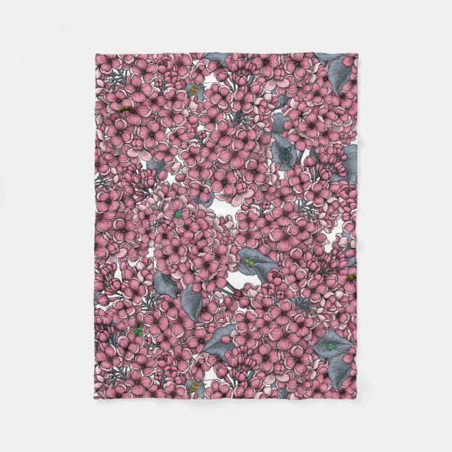 Cobertor De Velo Jardim Lilac Rosa (Frente)