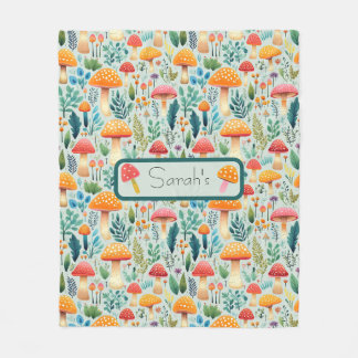 Cobertor De Velo Jardim verde de cogumelos