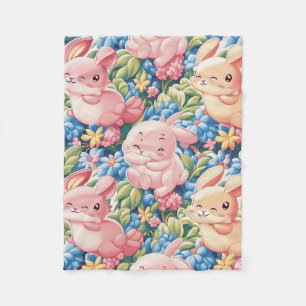 Cobertor De Velo Jardim Whimsical de Coelhos Reproduzíveis Design