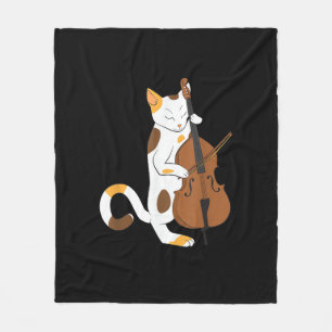 Cobertor De Velo Jazz Cat Shirt Jogando Bass Instrumento para Kitte