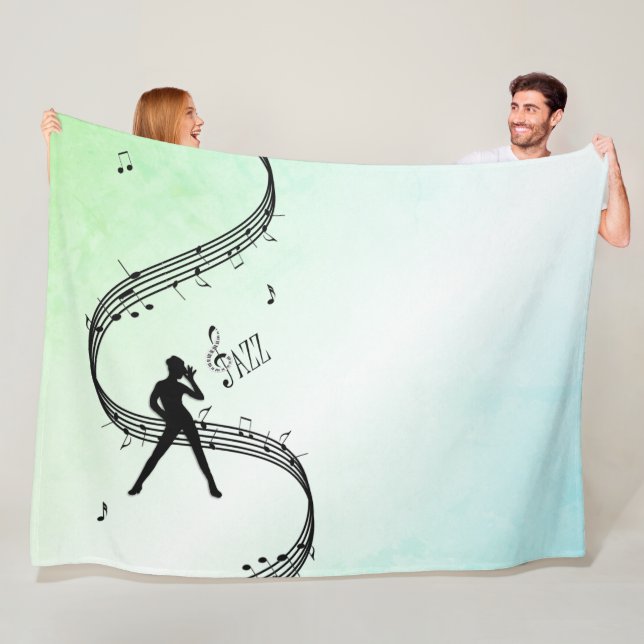 Cobertor De Velo Jazz Dance Green Music Fleece Blanket (In Situ)