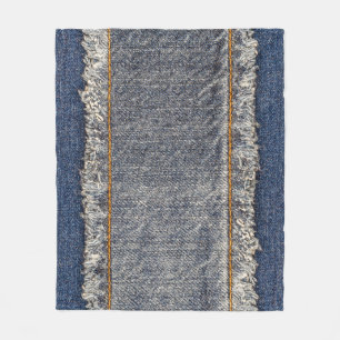 Cobertor De Velo Jeans Azuis Denim: Patch Duplo Casual