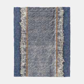 Cobertor De Velo Jeans Azuis Denim: Patch Duplo Casual