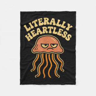 Cobertor De Velo Jellyfish Literally Heartless Funny Cute Sea Pun