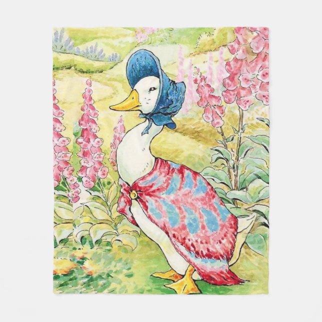 Cobertor De Velo "Jemima Puddle Duck" por Beatrix Potter (Frente)