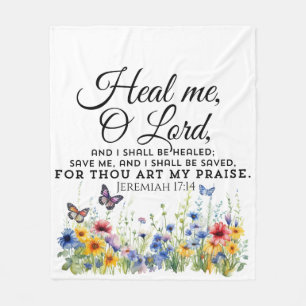 Cobertor De Velo Jeremiah 17:14 Bíblia de cura Verse Flores Selvage