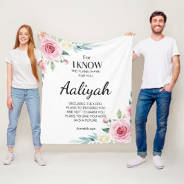 Cobertor De Velo Jeremiah 29:11 Rosa Rosa Personalize