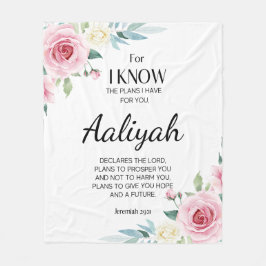 Cobertor De Velo Jeremiah 29:11 Rosa Rosa Personalize
