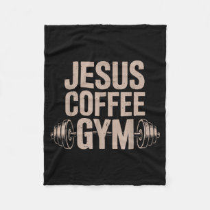 Cobertor De Velo Jesus Café Academia Engraçado Cristão Treino Barra