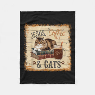 Cobertor De Velo Jesus Café Gatos Engraçado Design Fofo Amantes de