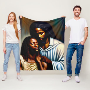 Cobertor De Velo Jesus Cristo Christian Fleece Blanket