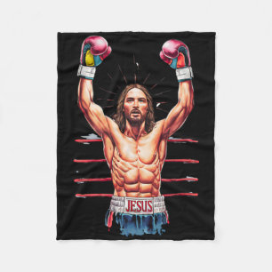 Cobertor De Velo Jesus Deus Kickboxing Ou Boxe Vitória Meme Engraça
