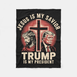 Cobertor De Velo Jesus É Meu Salvador Trump Meu Presidente Conserva