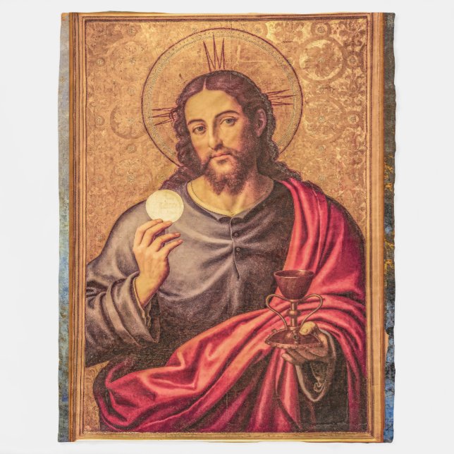 Cobertor De Velo Jesus Fine Art woven polar blanket (Frente)