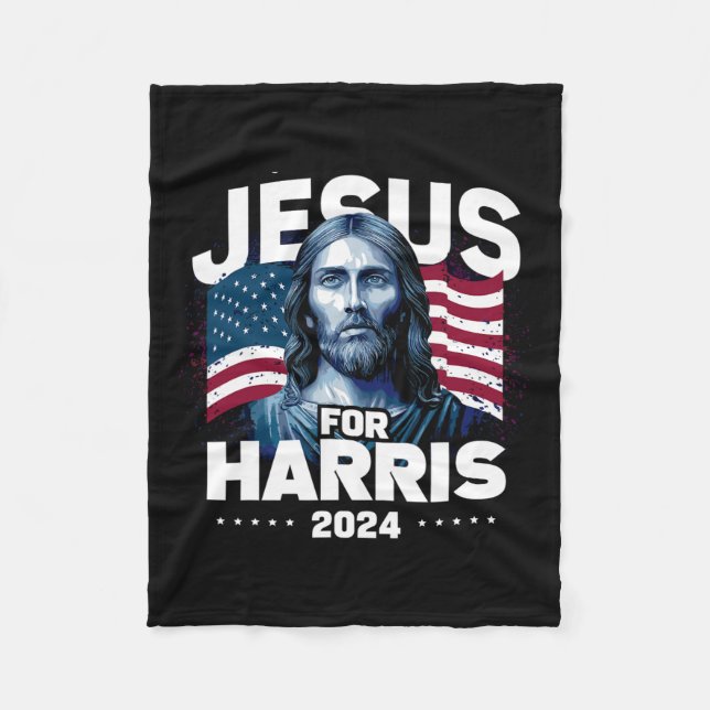 Cobertor De Velo Jesus For Harris Kamala 2024 (Frente)