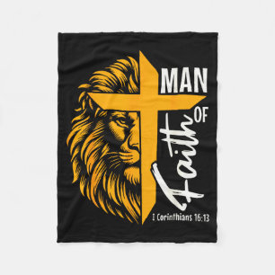 Cobertor De Velo Jesus Homem De Fé Leão Cruz I Coríntios 16 13