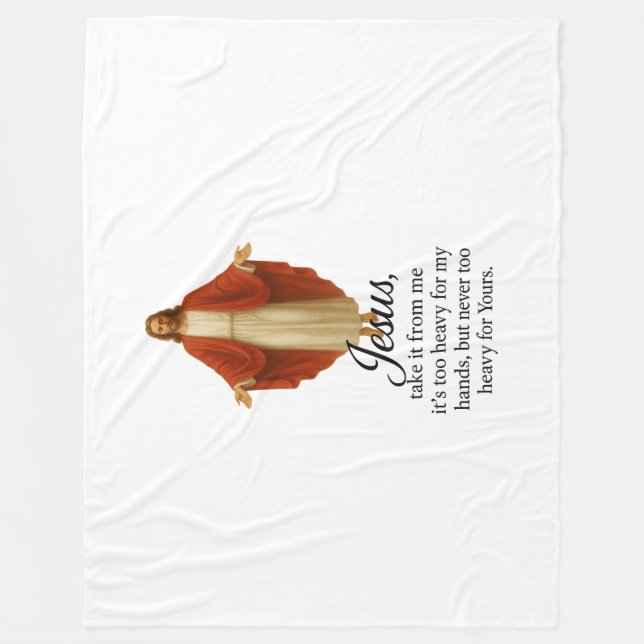 Cobertor De Velo Jesus in Red and White (Frente)