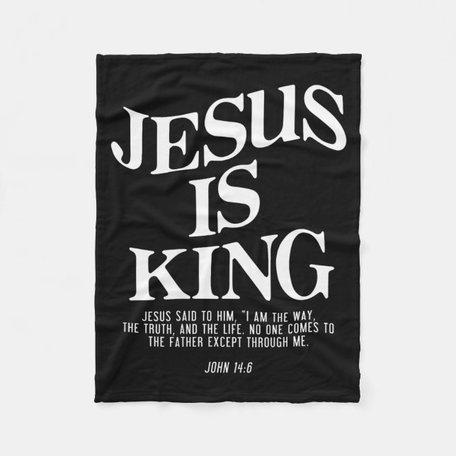 Cobertor De Velo Jesus Is King John Bible Verse Christian Religious (Frente)