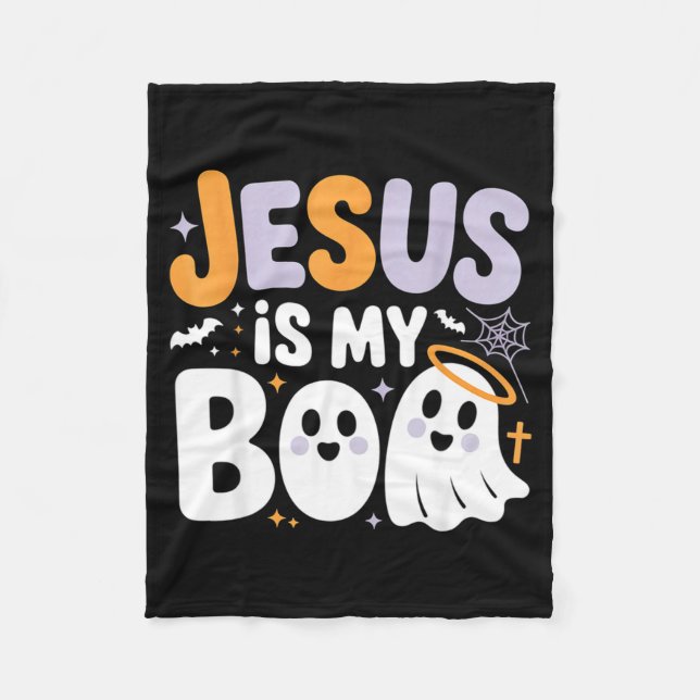 Cobertor De Velo Jesus Is My Boo Cute Christian Halloween Ghost Fun (Frente)