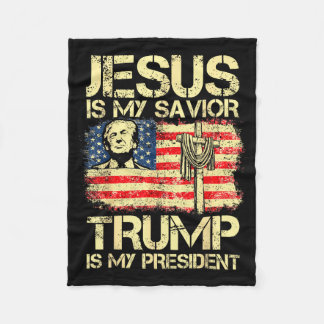Cobertor De Velo Jesus Is My Savior Trump Is My President 2024 Amer