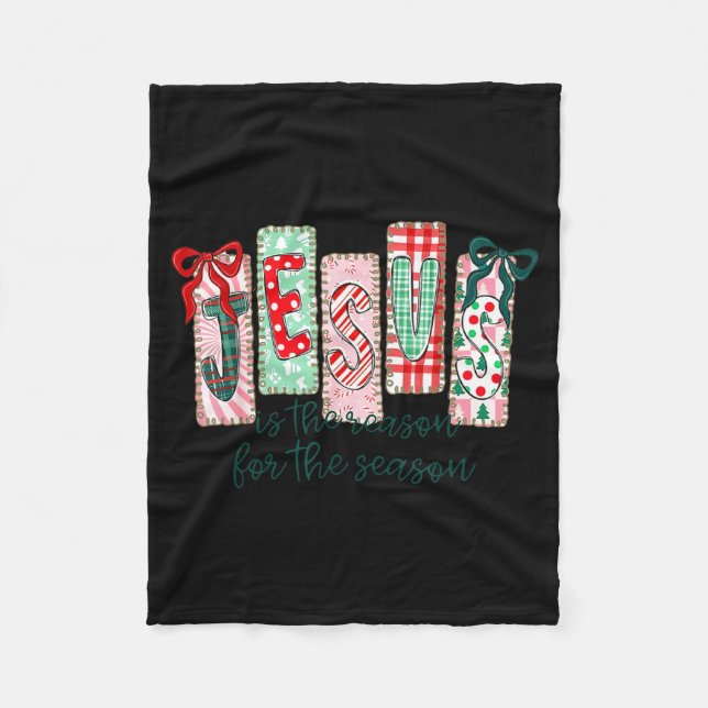 Cobertor De Velo Jesus Is The Reason For The Season Christian Chris (Frente)