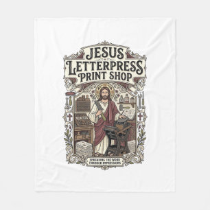 Cobertor De Velo Jesus Letterpress Print Shop Jesus Letterpress Pri
