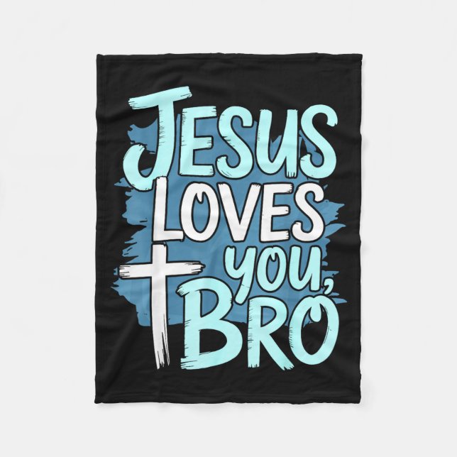 Cobertor De Velo Jesus Loves You Bro Christian Religious  (Frente)