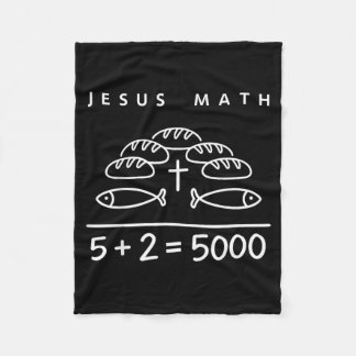 Cobertor De Velo Jesus Matemática 2 Peixes 5 Pães Alimenta Os 5000