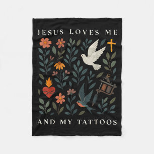 Cobertor De Velo Jesus Me Ama E Minhas Tatuagens