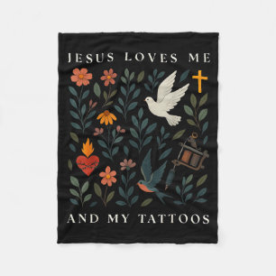 Cobertor De Velo Jesus Me Ama E Minhas Tatuagens