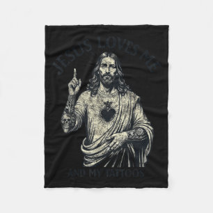 Cobertor De Velo Jesus Me Ama E Minhas Tatuagens Cristão Tatuado T