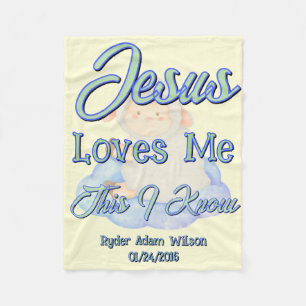 Cobertor De Velo Jesus Me Ama Fleece Baby Blanket