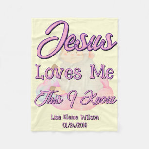 Cobertor De Velo Jesus Me Ama Fleece Baby Blanket