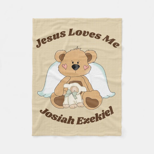Cobertor De Velo Jesus Personalizado Me Ama Fleece Blanket (Frente)