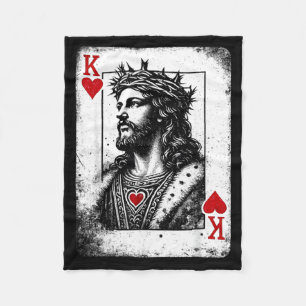 Cobertor De Velo Jesus rei de copas jogo de cartas religioso retrô