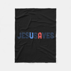 Cobertor De Velo Jesus Salva Patriótico Cristão Bandeira EUA Fé Deu