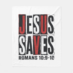 Cobertor De Velo Jesus Salva Romanos 10_9 Camisa Cristã Vintage De