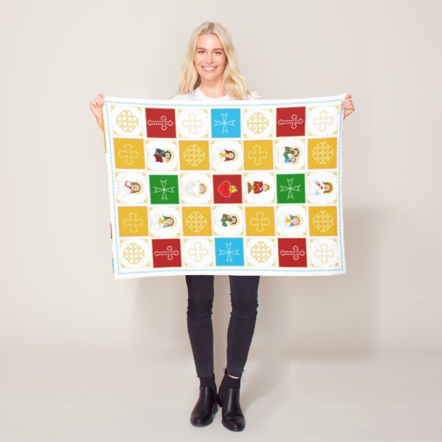 Cobertor De Velo Jesus, Santos e anjos (In Situ)