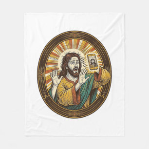 Cobertor De Velo Jesus Selfie Acidental com Câmera Frontal e Papada