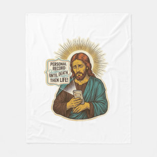 Cobertor De Velo Jesus Telefone Morto Sem Música Humor de Academia