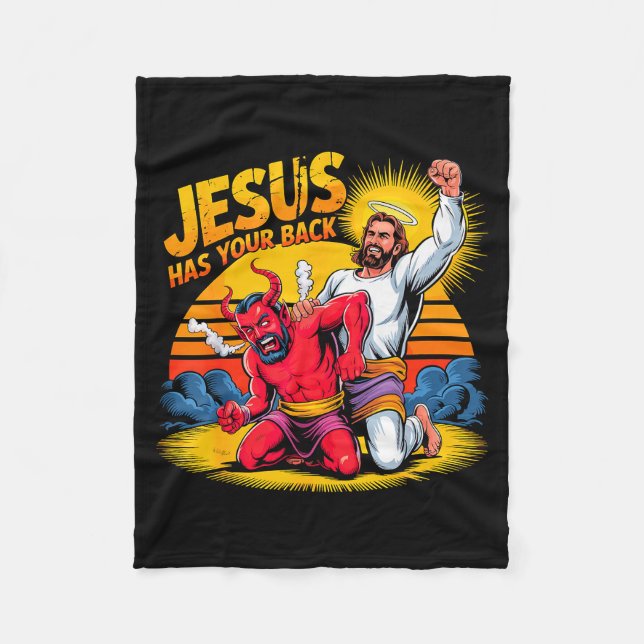 Cobertor De Velo Jesus Tem Seu Apoio Fé Cristã (Frente)