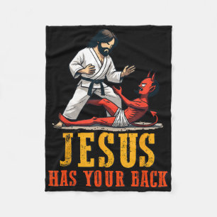 Cobertor De Velo Jesus Tem Suas Costas Cristão Engraçado Jiu-jitsu