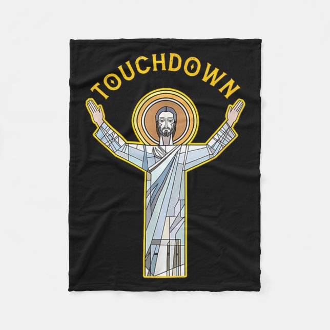 Cobertor De Velo Jesus Touchdown Diversão Fé Cristã Frase Meme C (Frente)