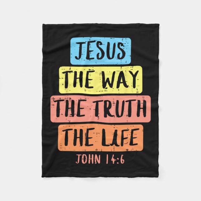 Cobertor De Velo Jesus Way Verdade Vida John 146 Páscoa Religiosa M (Frente)
