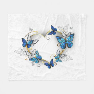 Cobertor De Velo Jewelry Heart with Butterflies Morpho