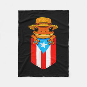 Cobertor De Velo Jibaro Coqui Sapo Porto Rico Bandeira Boricua Pock