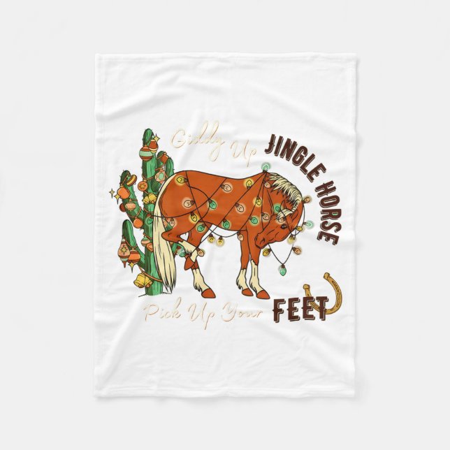 Cobertor De Velo Jingle Funny Horse Ck Up Your Feet Cactus Western, (Frente)