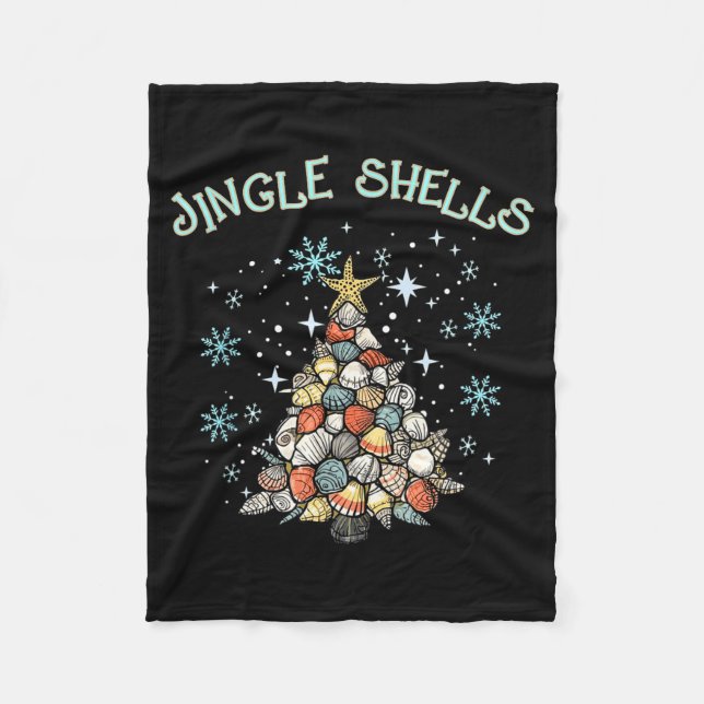 Cobertor De Velo Jingle Shells Christmas Tree Snowflakes Celebratio (Frente)